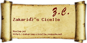 Zakariás Cicelle névjegykártya